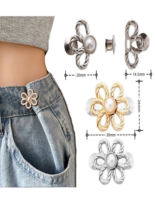 XELYTON Silver Metal Waist Tightener, Adjustable Waist Button Set, Extra Button for Jeans, Pack of 2 - Image 3